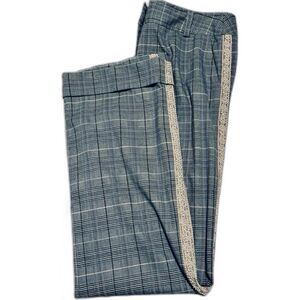 DKNY - Plaza Pants , grey plaid with pink lace and pearls pinstripe - 2